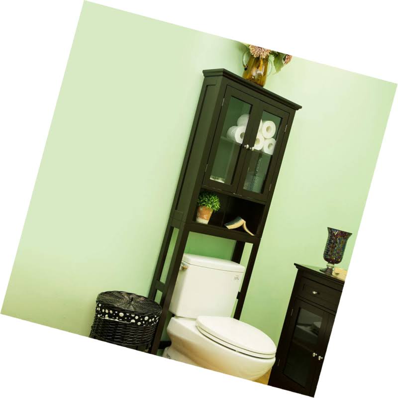 Glitzhome Bathroom Cabinet Spacesaver, Espresso (Brown)