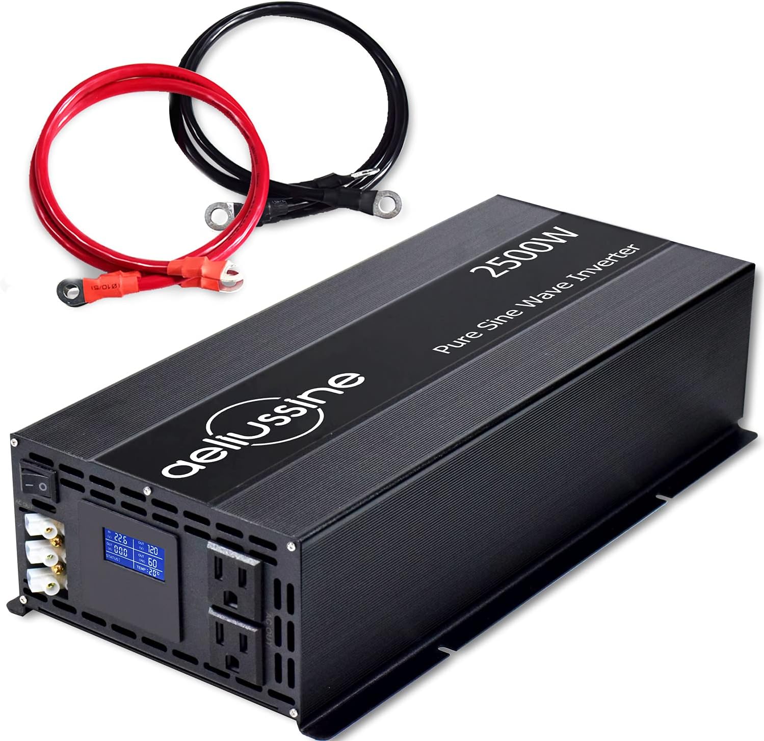 aeliussine 2000w Inverter Pure Sine Wave Power Inverter 48v dc to ac 110v 120v with Hardwire Terminal, LCD Display, for Car RV, Truck, Yacht, and Off Grid Solar Power System (2000w 48v)