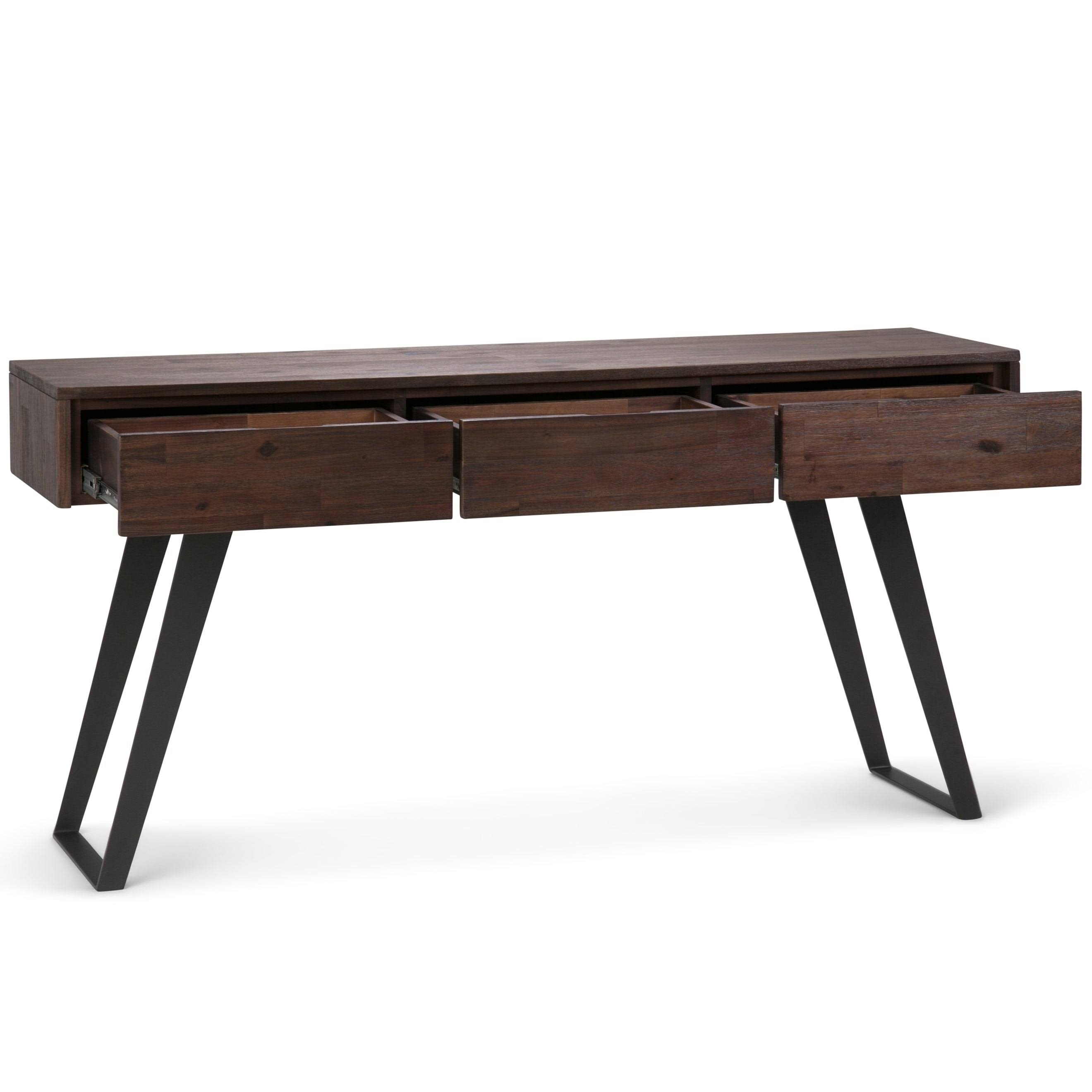 Wyndenhall Mitchell Solid Acacia Console Sofa Table, Brown