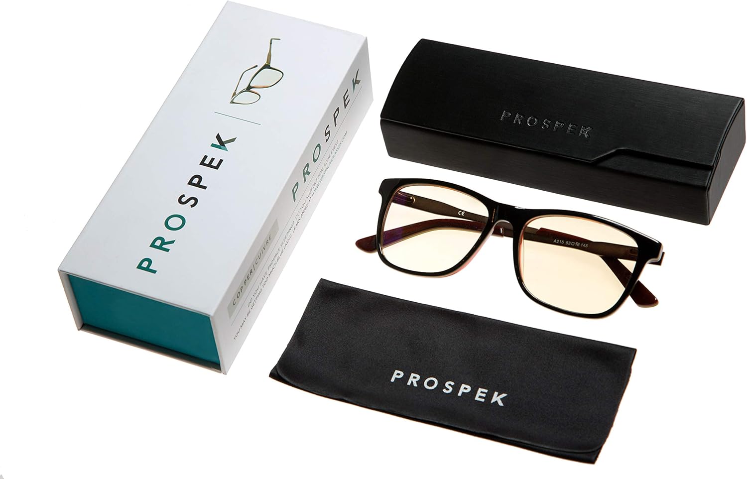 Blue Light Computer Glasses PROSPEK, Amber, Anti Glare Clear Lens, Protect from Screen's Blue Light, High Optical Quality Lenses