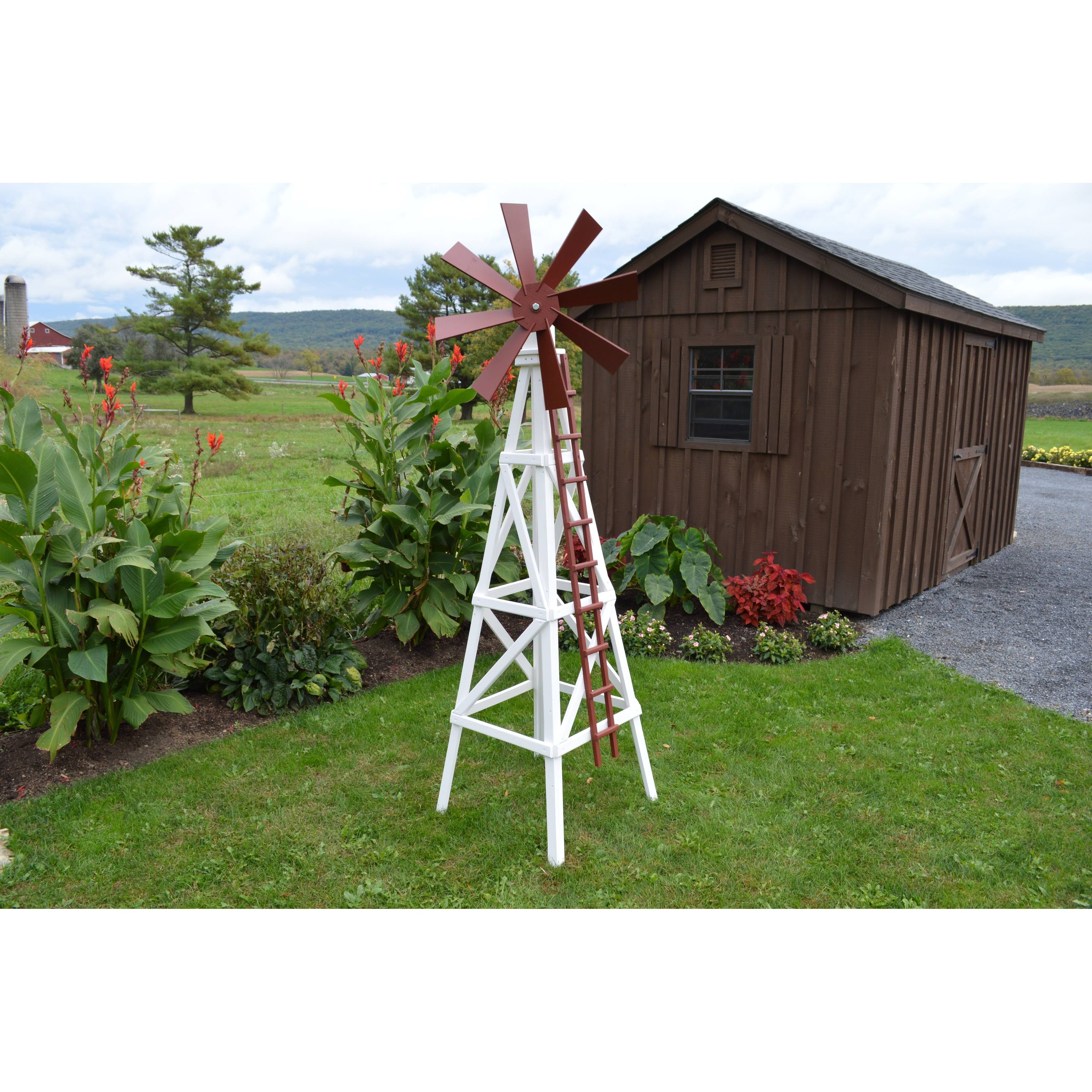 Farm Style Windmill - White