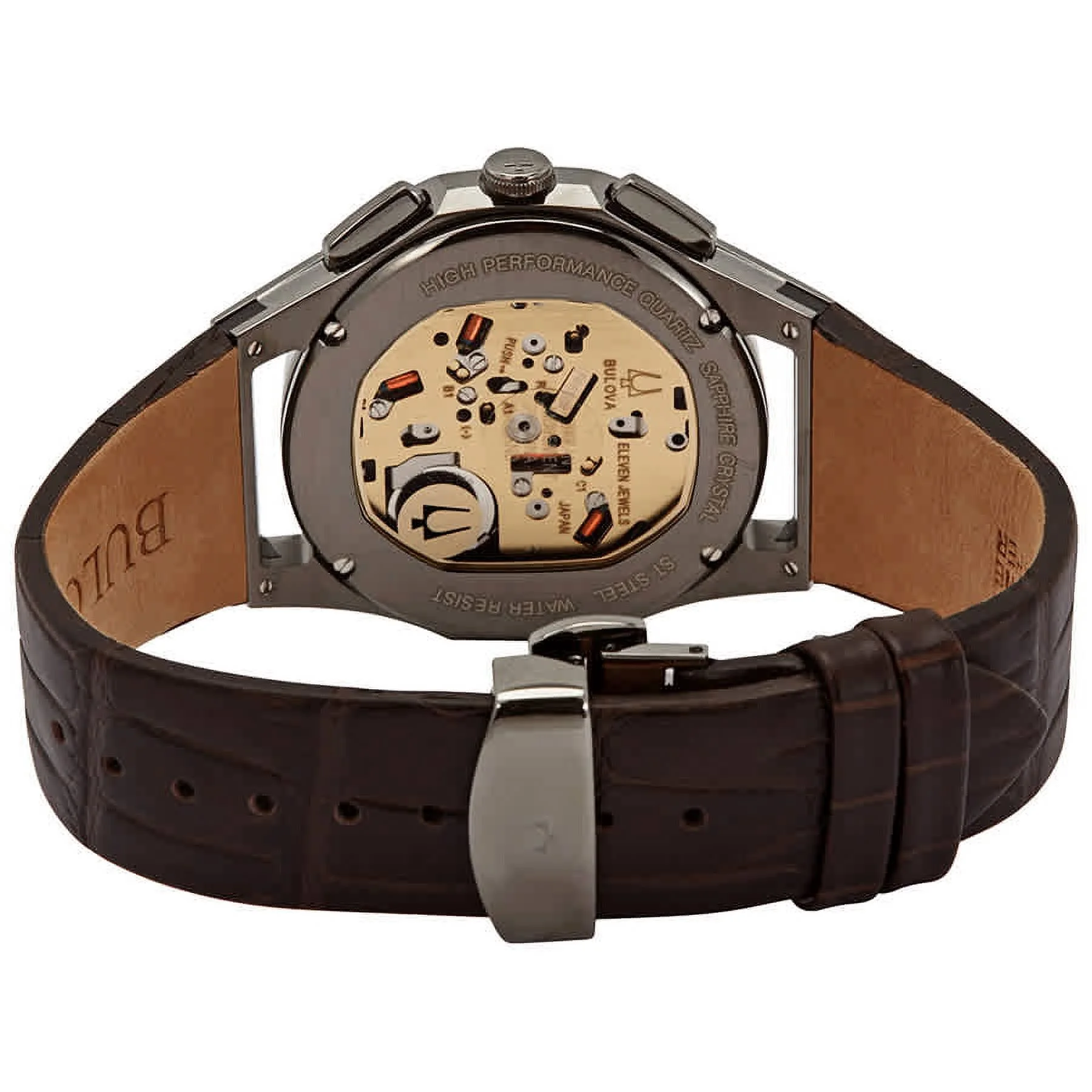 Bulova CURV Chronograph Quartz Black Skeleton Dial Men's Watch 98A231