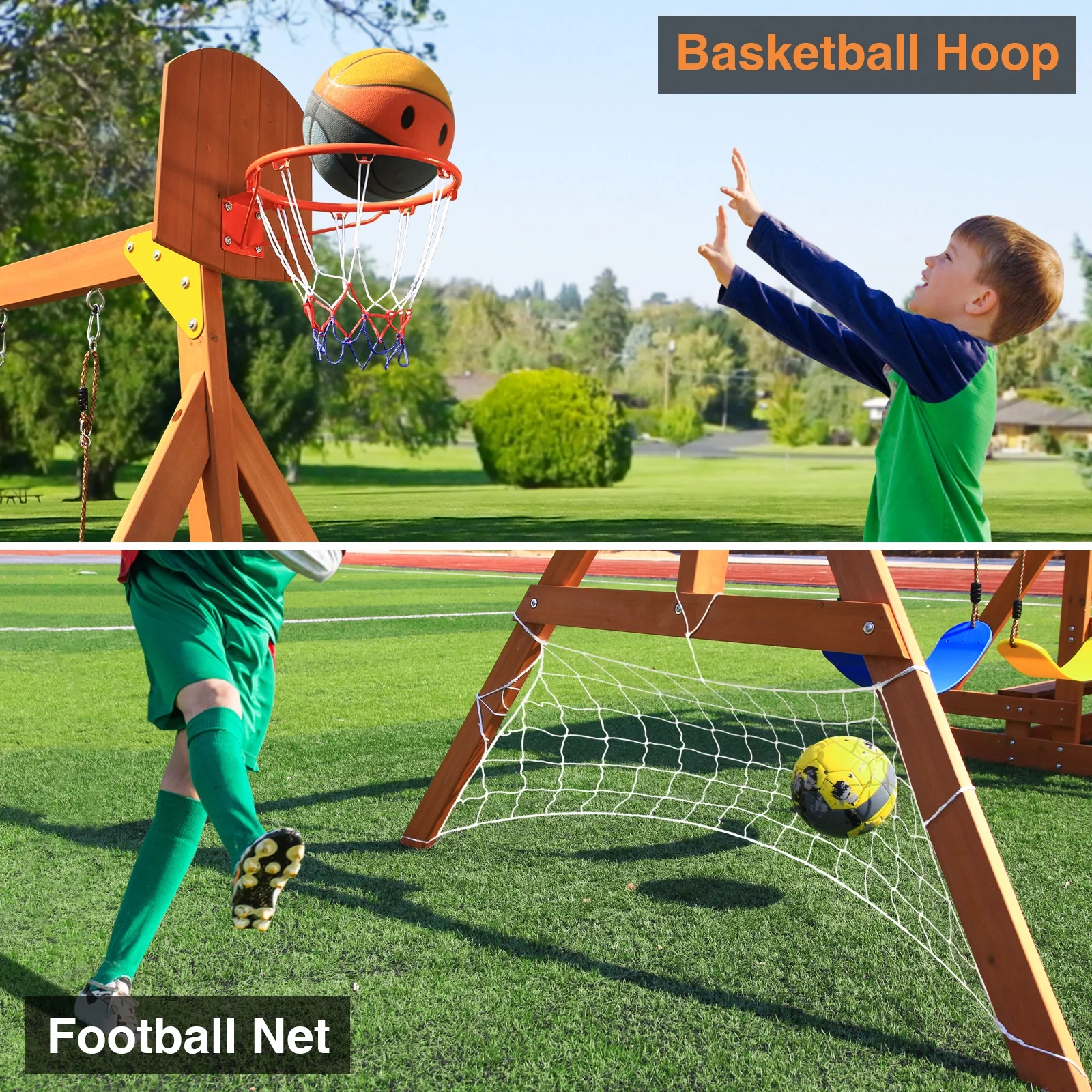 Suniboxi Wooden Swing Set/Playset Kids Toddler Playground Set