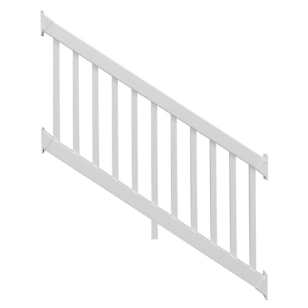 Weatherables Naples 3.5 ft. H x 6 ft. W White Vinyl Stair Railing Kit