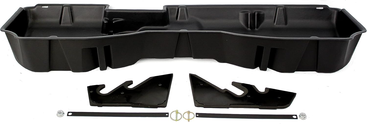 DU-HA Under Seat Storage Fits 14-18 Chevrolet/GMC Silverado & Sierra Light Duty Crew Cab and 15-19 Heavy Duty Crew Cab Black Part#10300