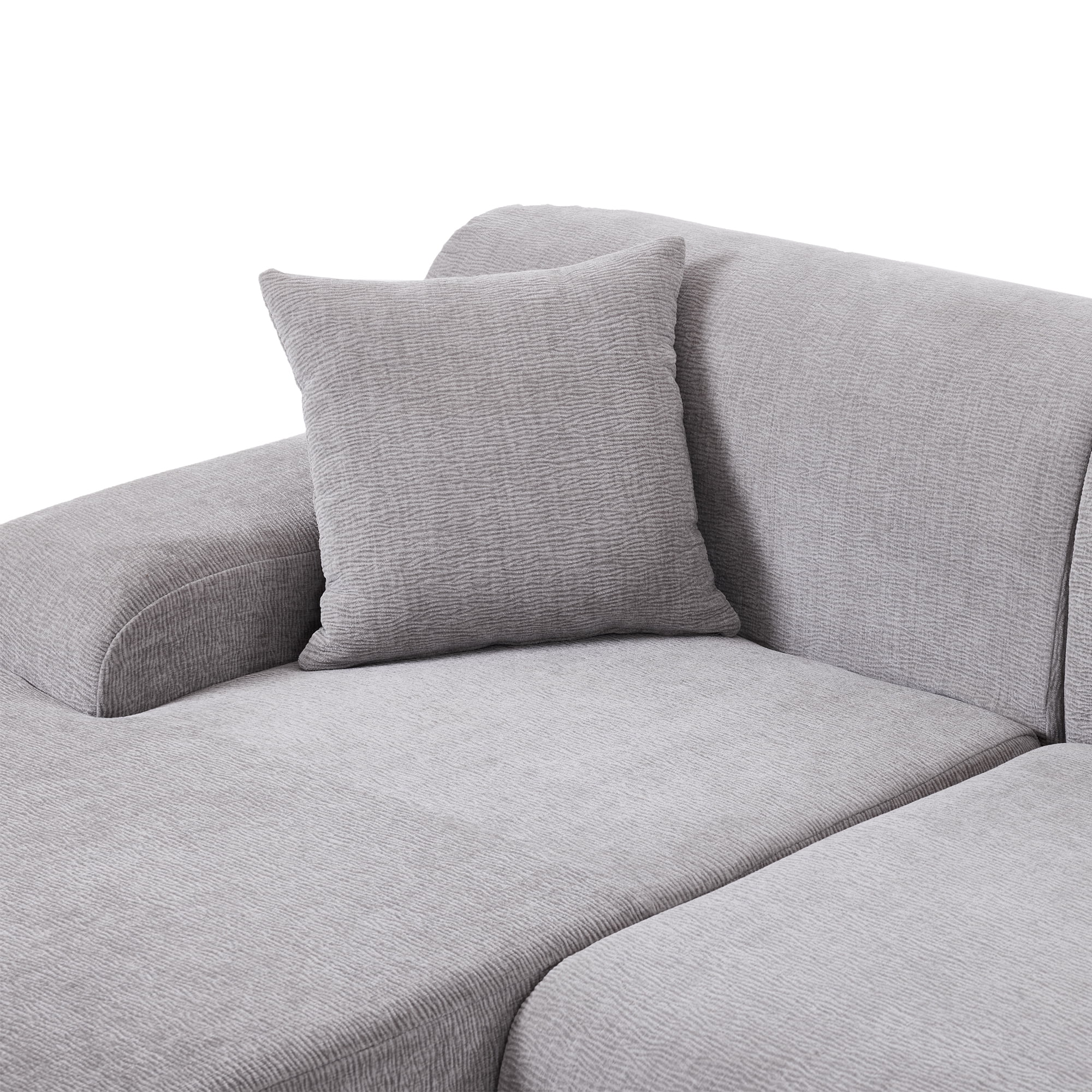 Dawn Whisper Modern Large L-Shape Modular Sectional Sofa for Living Room,  Bedroom, Salon, 2 Piece Free Combination, Simplified Style in Gray