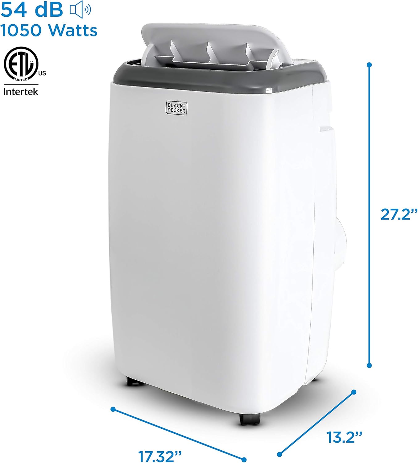 BLACK+DECKER 12,000 BTU Portable Air Conditioner with Remote Control, White