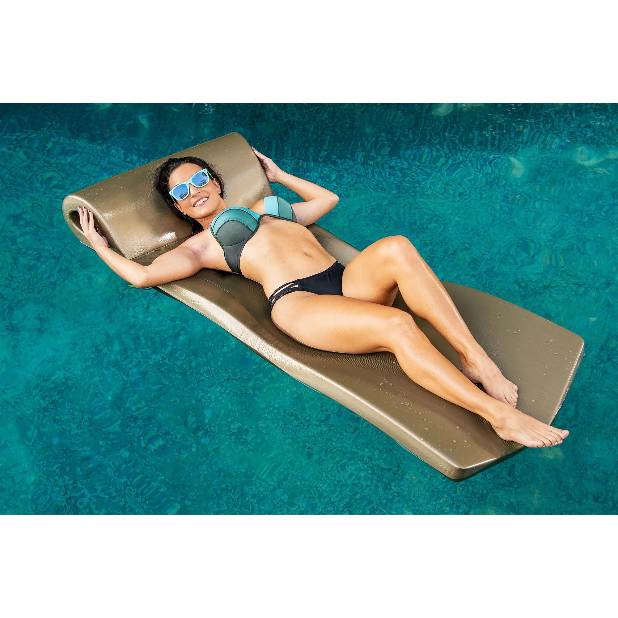 TRC Recreation Ultra Sunsation 2.5" Thick Foam Pool Float Mat, Marina Blue
