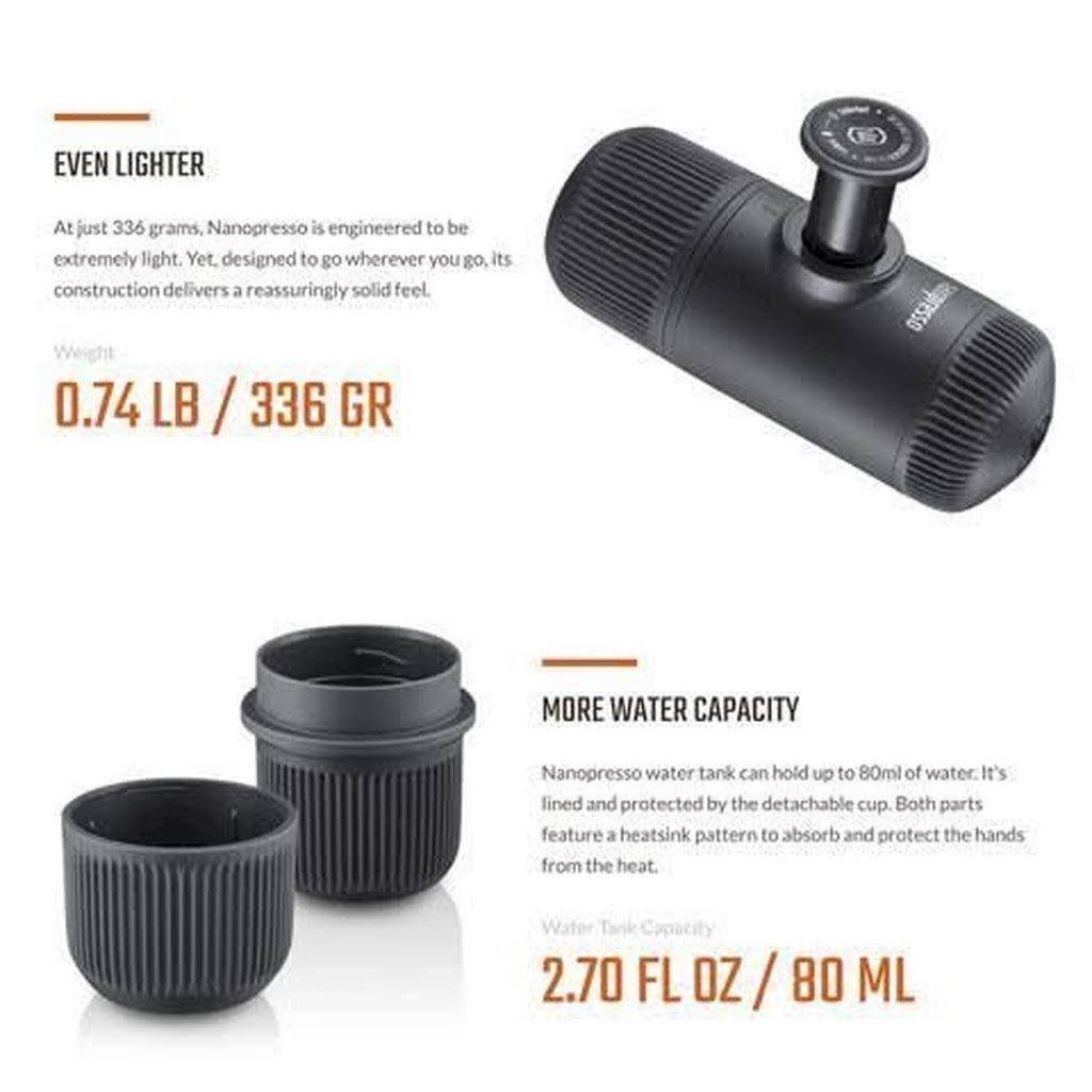 Wacaco Nanopresso Portable Espresso Maker Bundled with NS Adapter, Upgrade Version of
