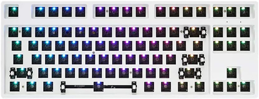 EPOMAKER SKYLOONG GK87 RGB TKL Hotswap Custom DIY Kit for Wired Mechanical Keyboard with Steel Mounting Plate, ABS Frame (GK87 White) Pack of 2