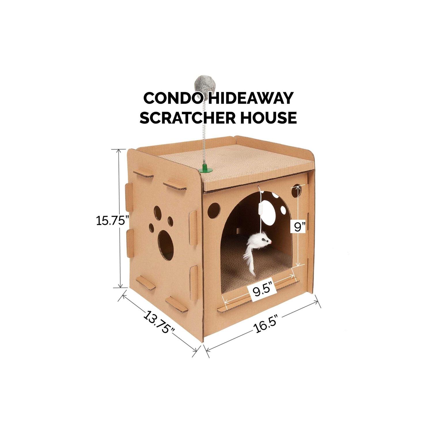 FurHaven Corrugated Cat Scratcher House with Catnip - Pet Supplies online store