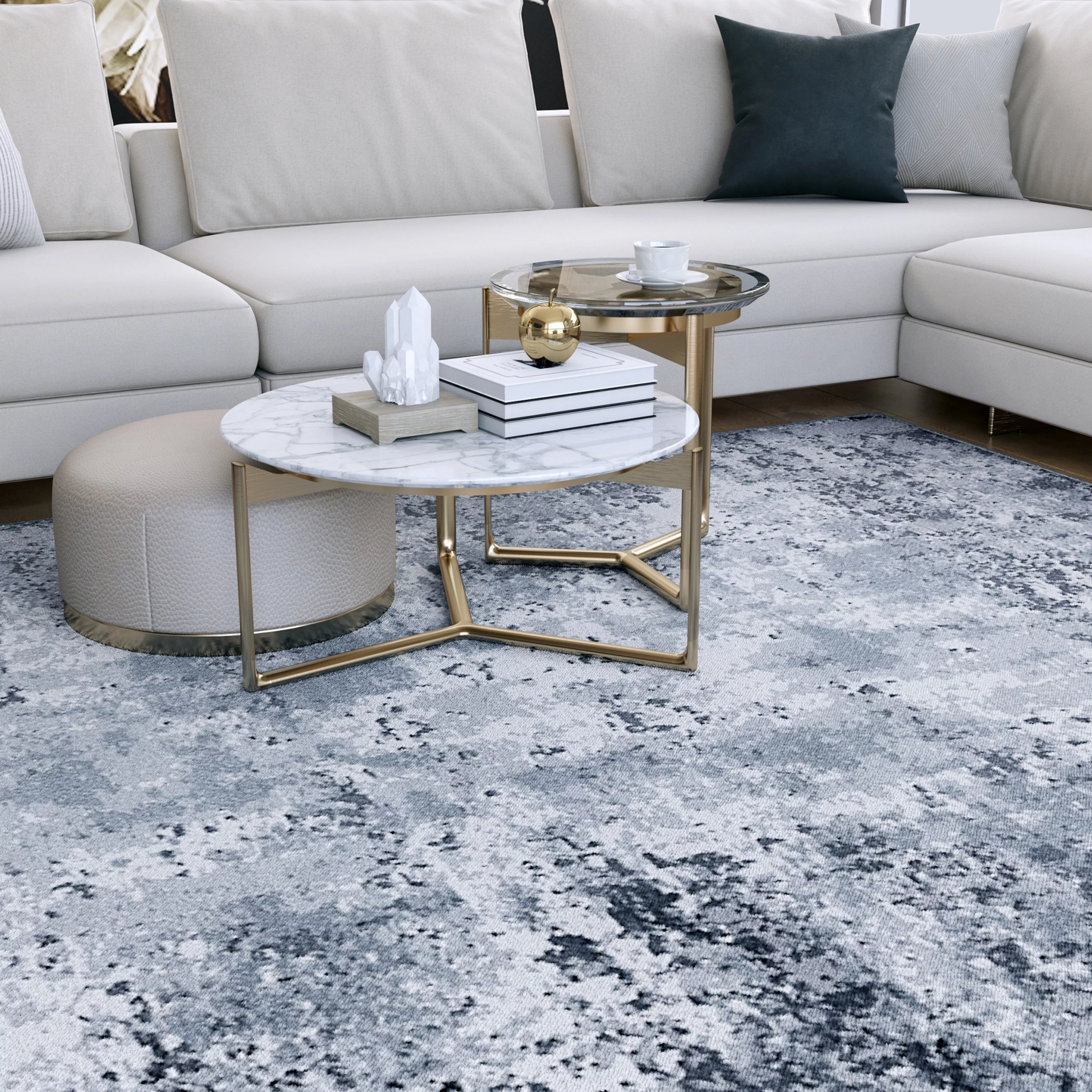 8x10 Modern Gray Large Area Rugs for Living Room | Bedroom Rug | Dining Room Rug | Indoor Entry or Entryway Rug | Kitchen Rug | Alfombras para Salas 7'10'' x 10'2''