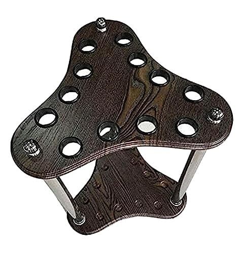 12-Hole Pool Cue Rack - Freestanding Wooden Billiard Stick Holder for Game Room, Home, or Club - Durable Snooker Cue Storage Organizer, Perfect for Pool Lovers