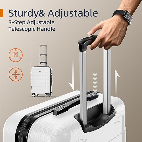 SHOWKOO Luggage Sets Expandable PC+ABS Durable Suitcase Sets Double Wheels TSA Lock 4 Piece Luggage Set Royal Blue