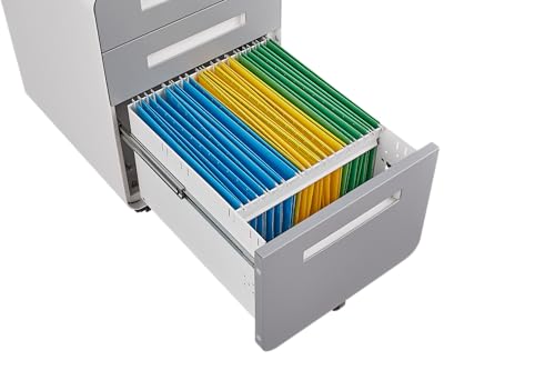 3 Drawer Mobile File Cabinet Under Desk Office,Simple Style Versatile Storage Cabinet for Legal/Letter/A4 Files, 5 Wheel Design Anti-Tilting Cold Rolled Steel Moisture-Proof Black Cabinets, Racks & Sh
