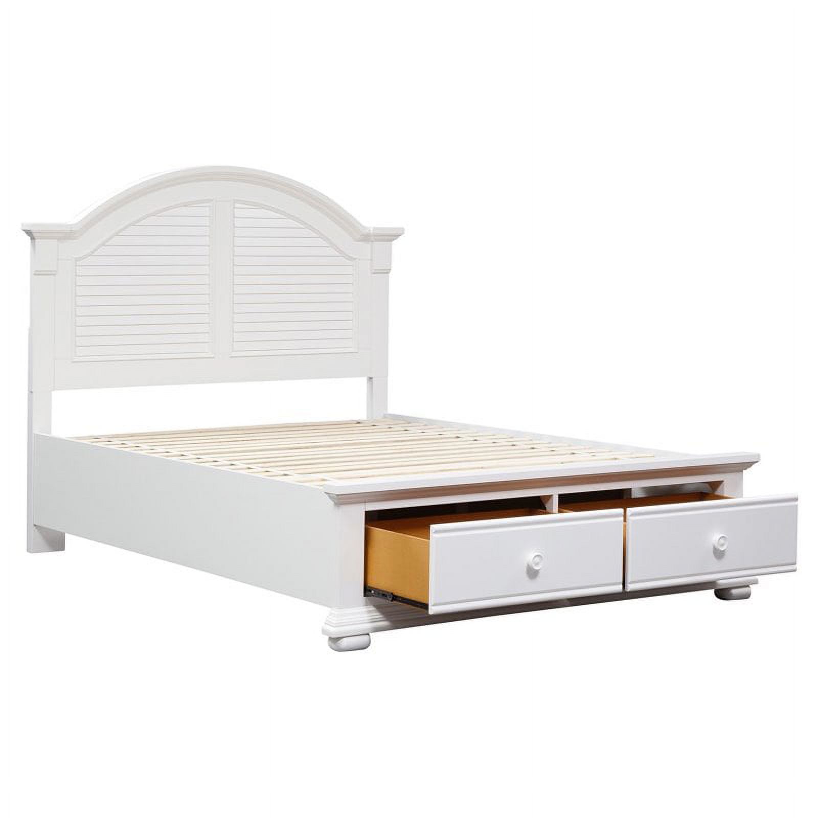Bowery Hill Arched Crown Farmhouse Wood Queen Panel Headboard in White