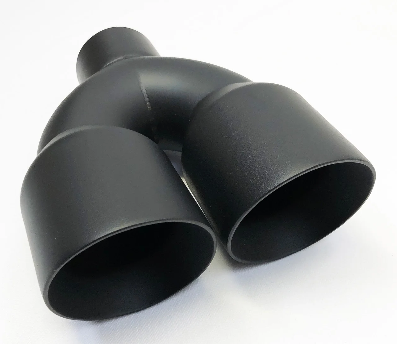 Exhaust Tip 2.50" Inlet 3.50" Outlet 9.50" long Dual Double Wall Matte Black Stainless  Wesdon Exhaust Tip