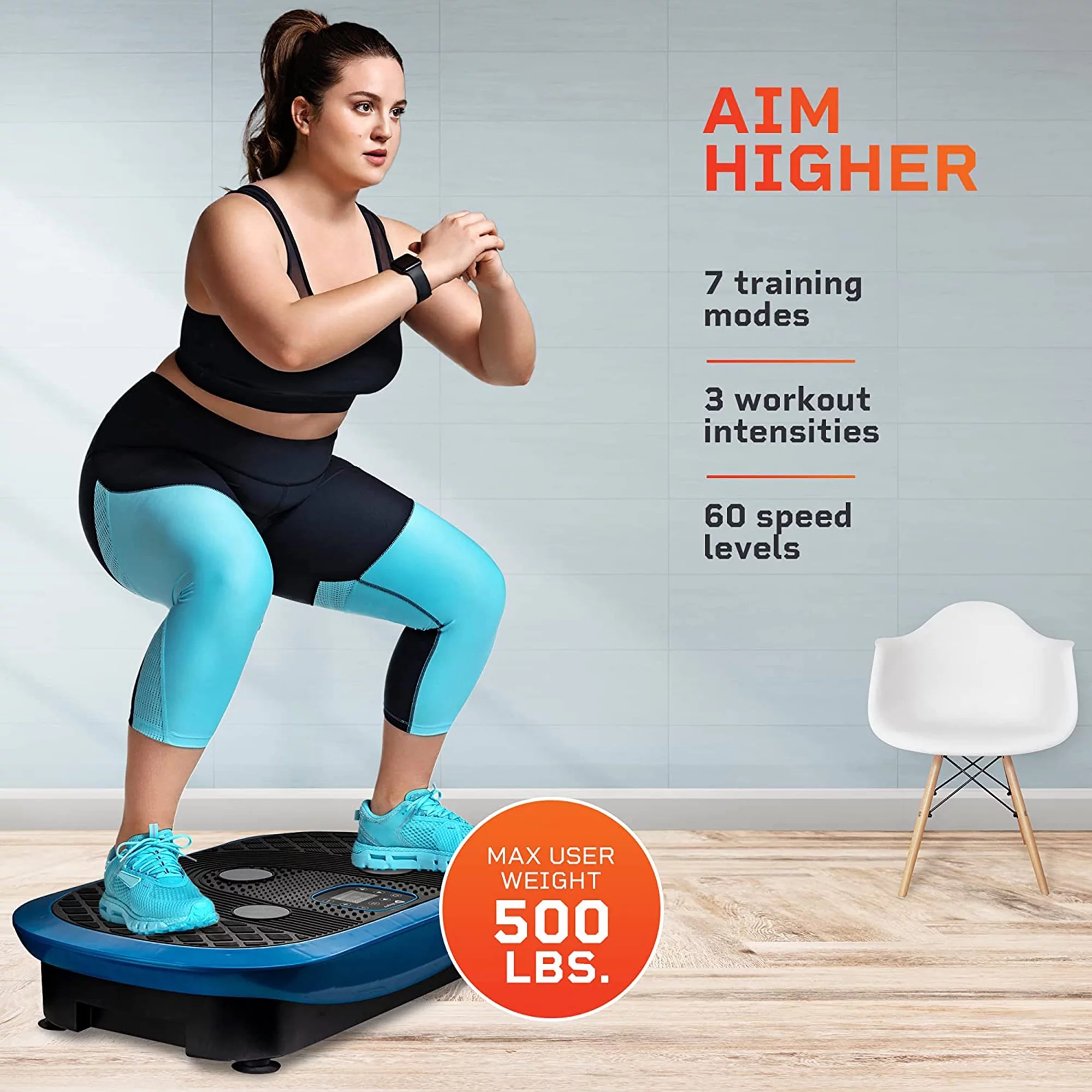 LifePro Rumblex Plus 4D Triple Oscillation Vibration Plate Home Workout Equipment, Blue