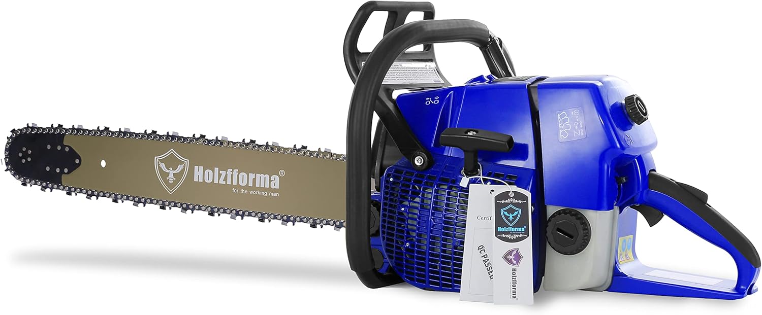 Holzfforma 92CC G660 Gasoline Chain Saw Chainsaw Blue Thunder with 84DL 3/8" .063" 25 Inch Guide Bar and Saw Chain