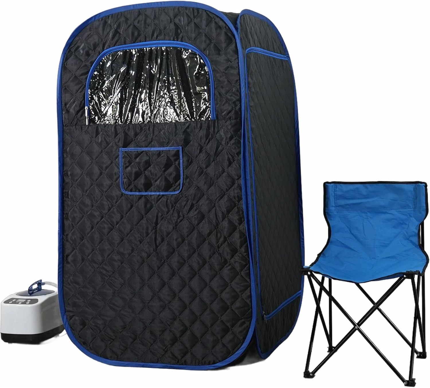 Portable Sauna for Home, Full Body Steam Sauna Room, Personal Sauna with 3 1000W Steam Generator, 9 Temperature Settings, Foldable Chair, Remote Control Included