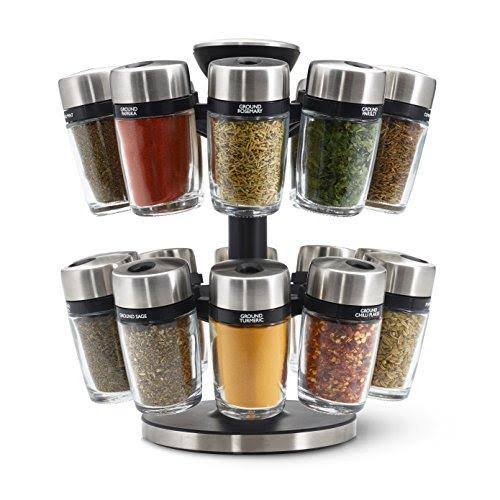 Cole u0026 Mason Herb and Spice Carousel, Silver, 20 Jar