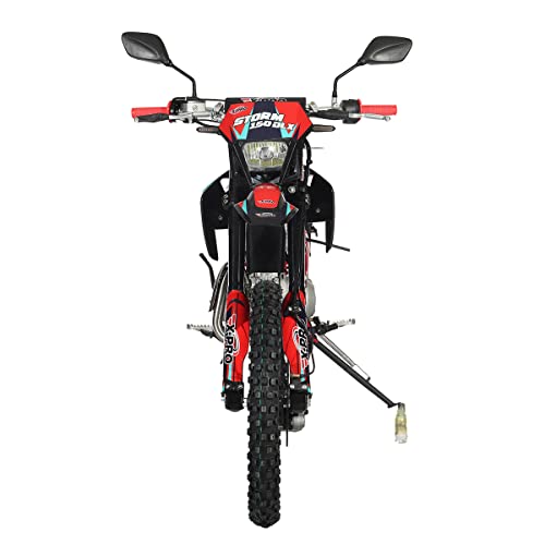 X-PRO 150 Dirt Bike Storm DLX 150 4-Speed Manual Transmission with All Lights, Electric/Kick Start, Big 19"/16" Tires!