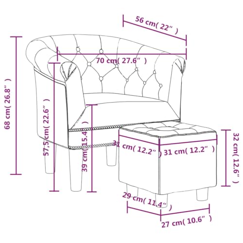 Tub Chair with Footstool Silver Faux Leather,Elegant Silver Tub Chair with Footstool: for Home or Office Living Room Furniture