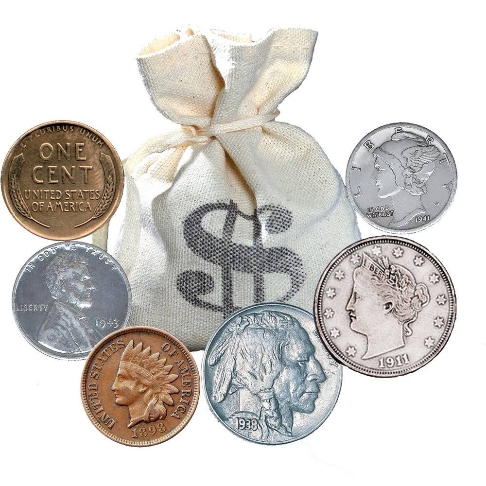 American Coin Treasures Bankers Bag of Over 60 Historic Coins