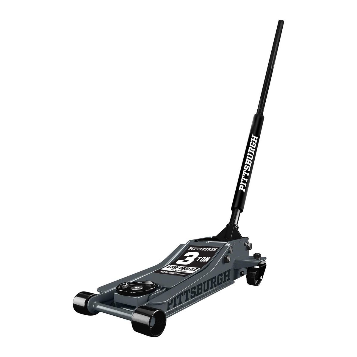 PITTSBURGH 3 Ton Low-Profile Floor Jack with RAPID PUMP, Slate Gray