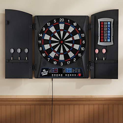 Fat Cat Mercury Electronic Dartboard, Built in Cabinet Doors with Integrated Scoreboard
