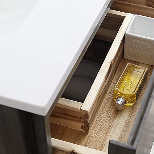Fresca Formosa 24 Inch Wall Hung Modern Bathroom Vanity - Quartz Countertop & Ceramic Sink Included - Faucet Not Included