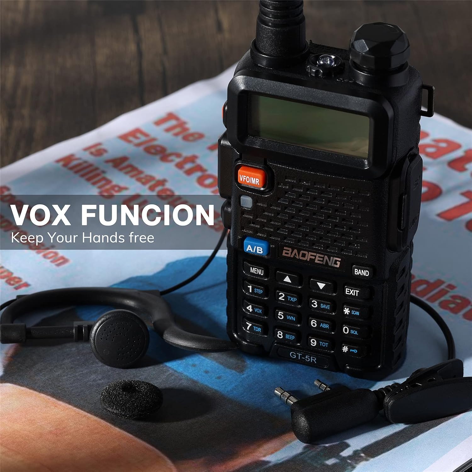 6pcs BAOFENG GT-5R Walkie Talkies Long Range, Legal Upgraded Two Way Radio for Adults, Dual Band 144-148MHz 420-450MHz, Ham Radio Rechargeable, with Six-Way Charger and Programming Cable