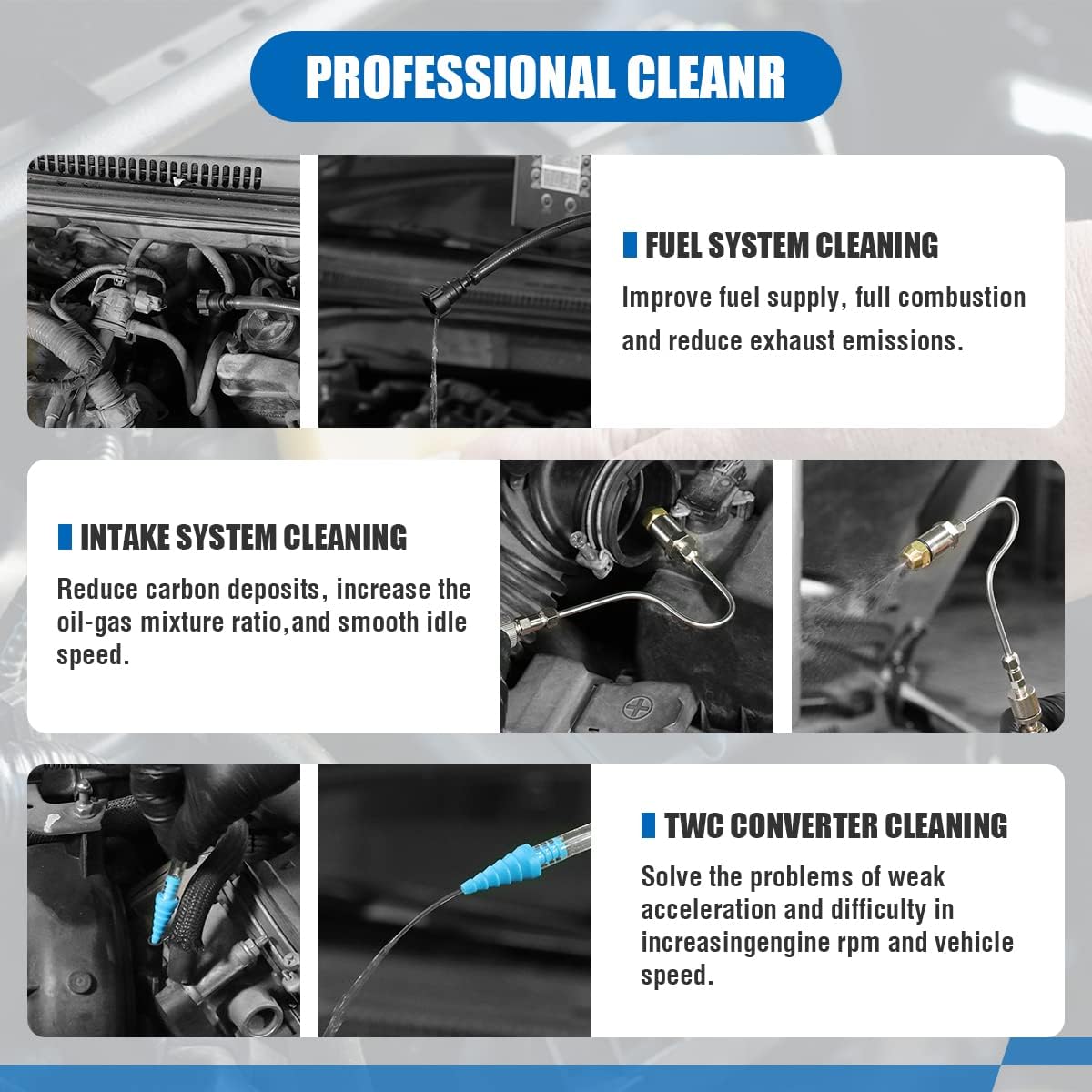 Autory Fuel Injector Cleaner Machine for Gasoline Car, Non-Dismantle Fuel System Cleaner Set with 3 Years Warranty, Fuel Injector Nozzle Flushing for EFI Throttle