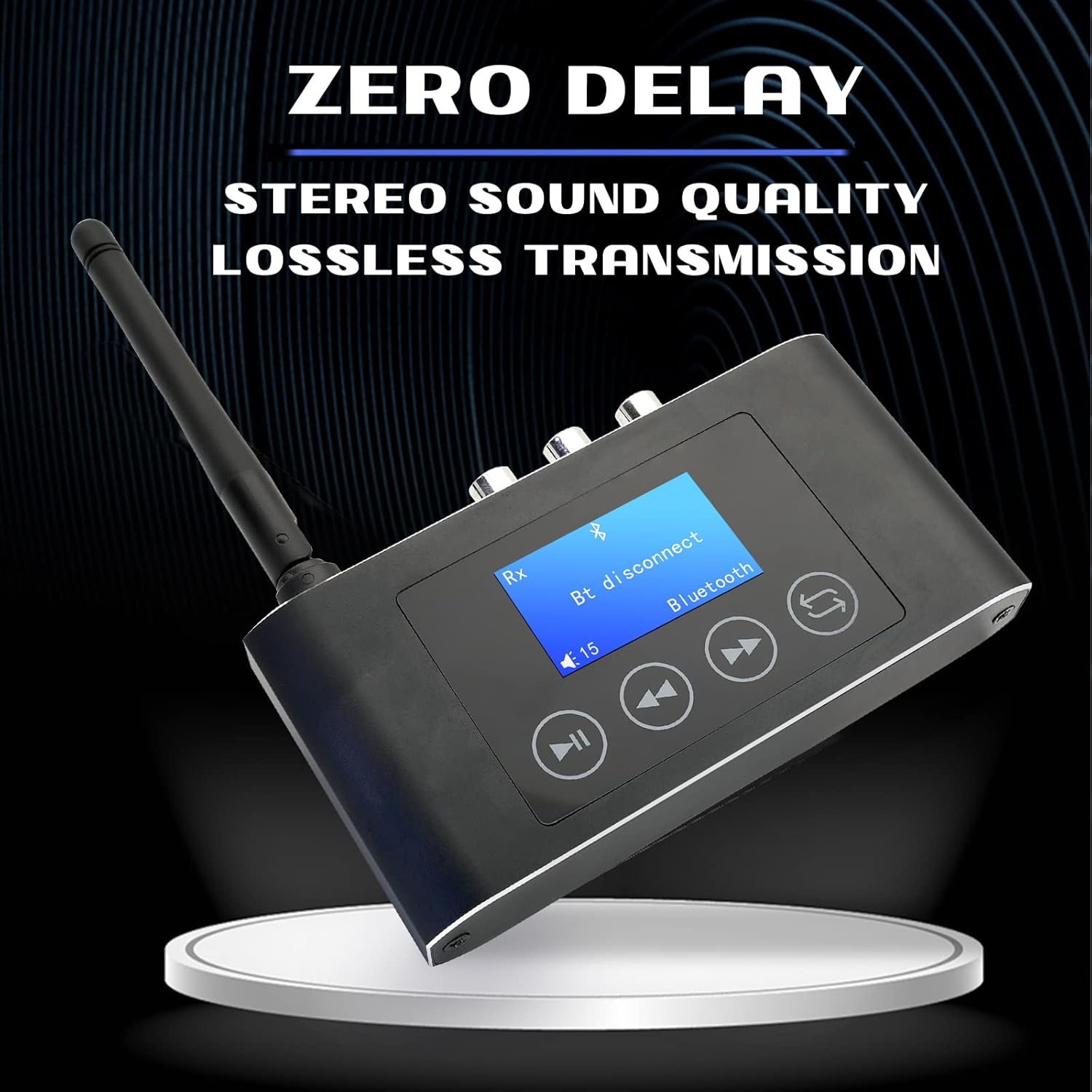 Bluetooth Transmitter Receiver for TV, Multi-Stream Bluetooth 5.1 Adapter for Stereo Receiver, Long Range Bluetooth Audio Transmitter Receiver with Screen, Optical RCA AUX 3.5mm Outputs/Inputs Pack of 2