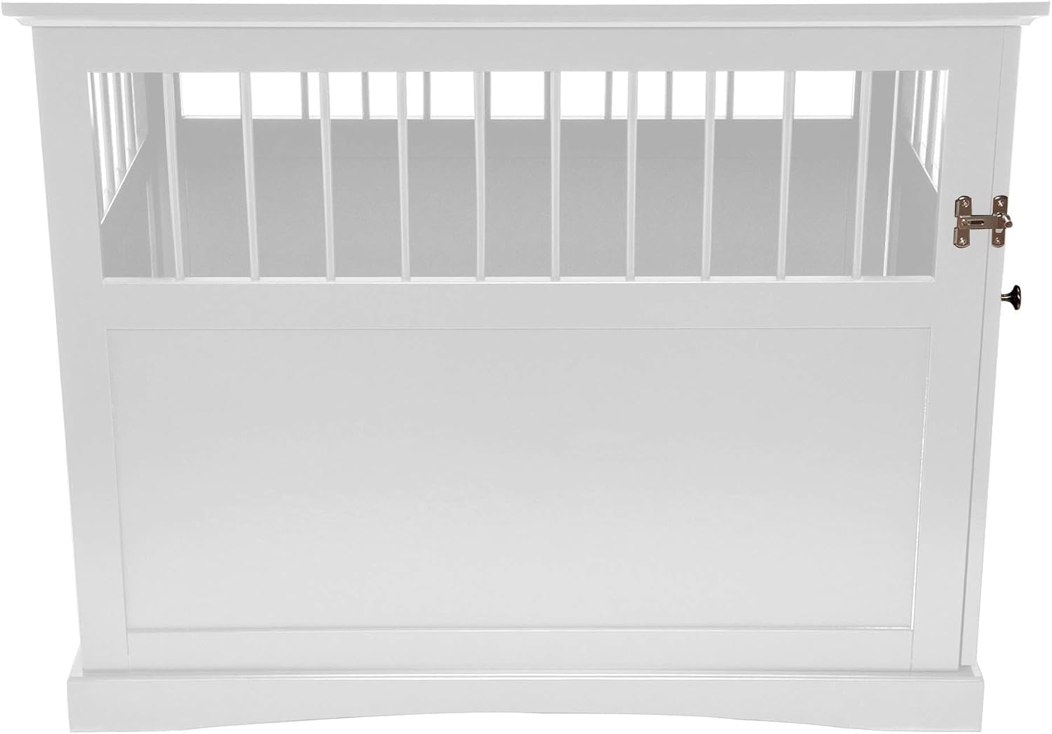 Furhaven Living Room End Table Dog Crate - White, Large