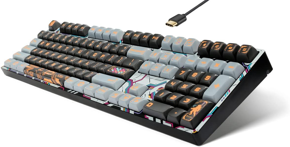 Mechanical Keyboard Gaming Keyboards Wired 108 Keys Blue Red Brown Black Switches Macaron Theme Keycaps Water-Resistant Gaming Keyboard for PC, MAC, PS