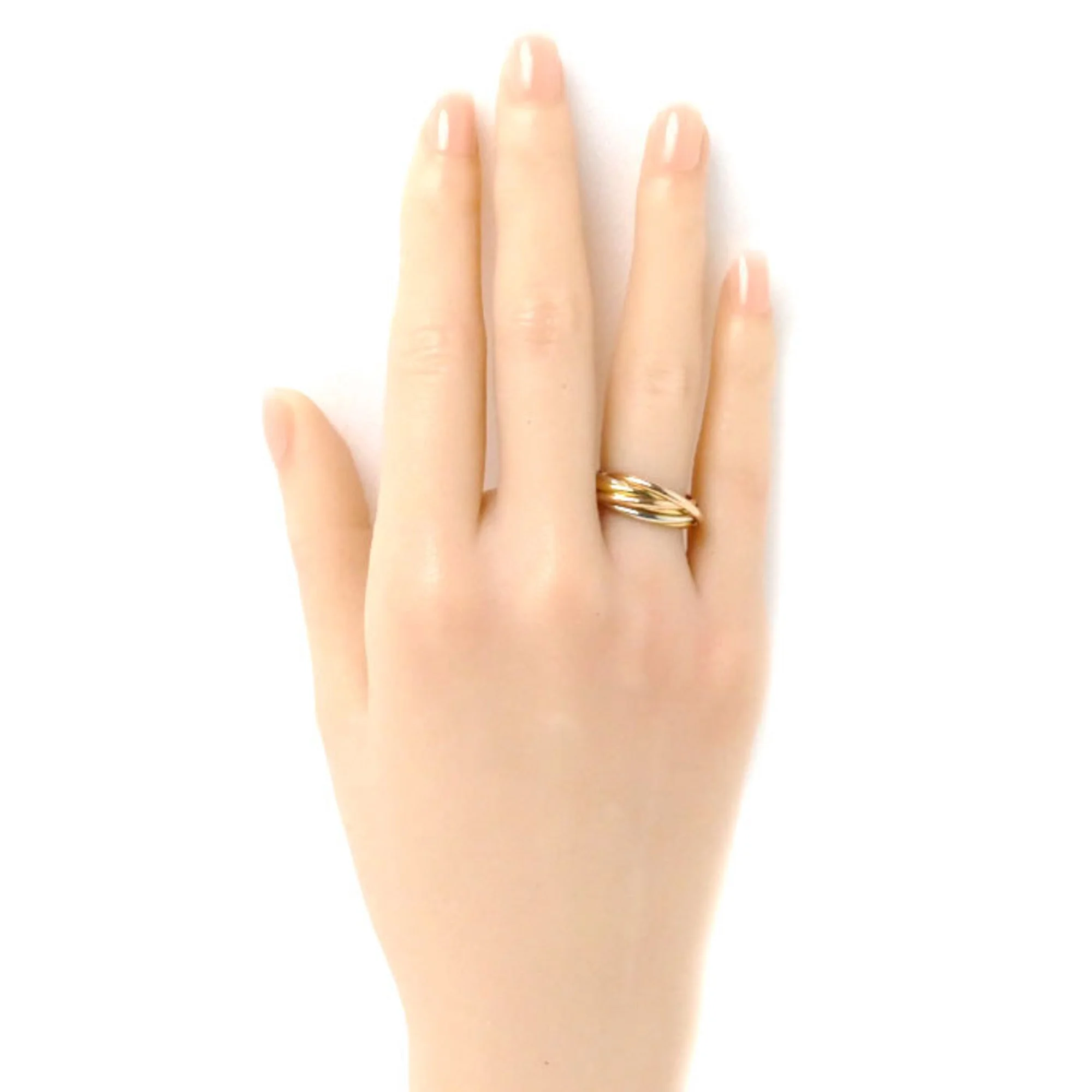 Pre-Owned CARTIER K18YG PG WG Trinity 7-row ring 6.9g Ladies (Good)