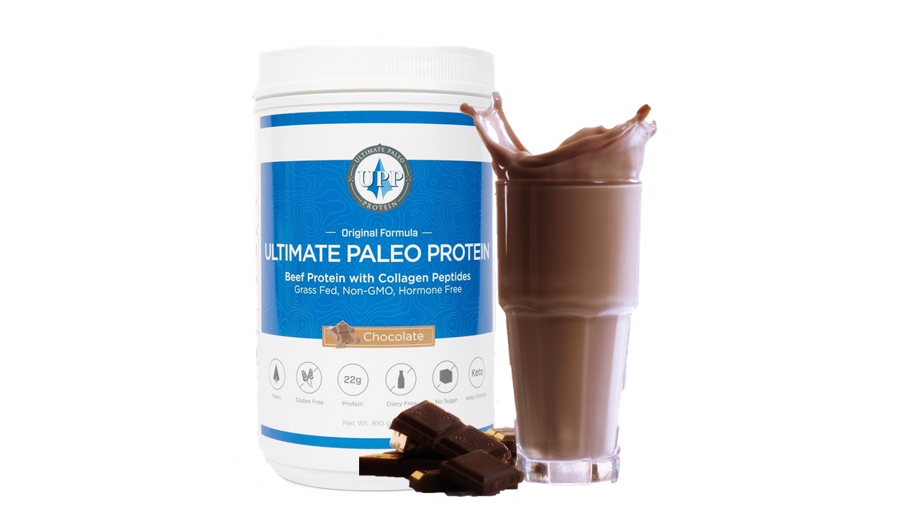 Ultimate Paleo Protein Premium Grass Fed Beef Protein - Non-GMO, Paleo & Keto Friendly, Gluten Free, Dairy Free - Chocolate 780 g (30 Servings)