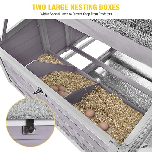 Aivituvin Chicken Coop with Wheels Large Hen House with Nesting Boxes Poultry Cage for 3-5 Hens Outdoor Duck Coop
