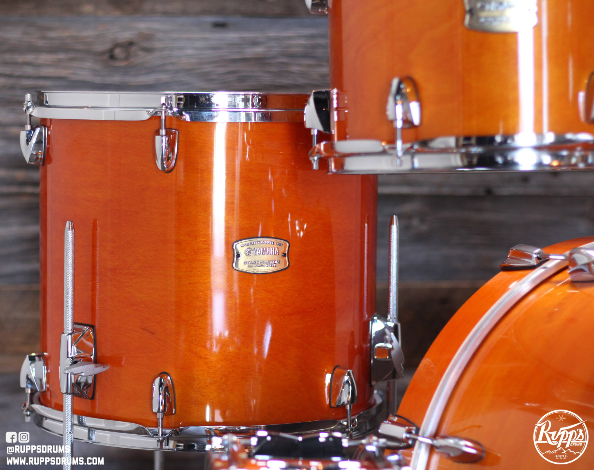 Yamaha Stage Custom Birch 5-Piece Shell Pack with 20x22 Bass Drum Honey Amber