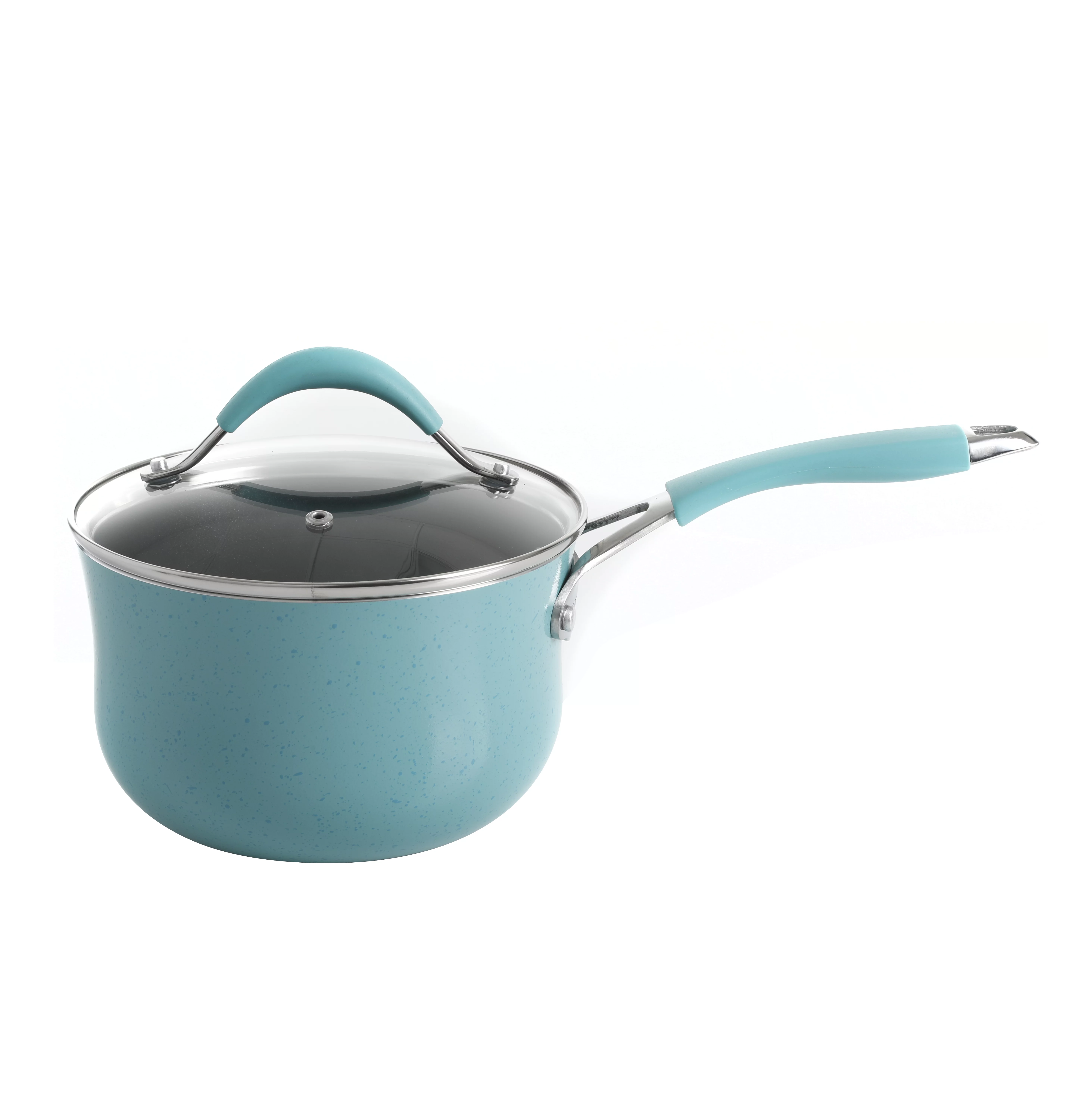 The Pioneer Woman Frontier Speckle 24-Piece Aluminum Cookware Combo Set, Turquoise