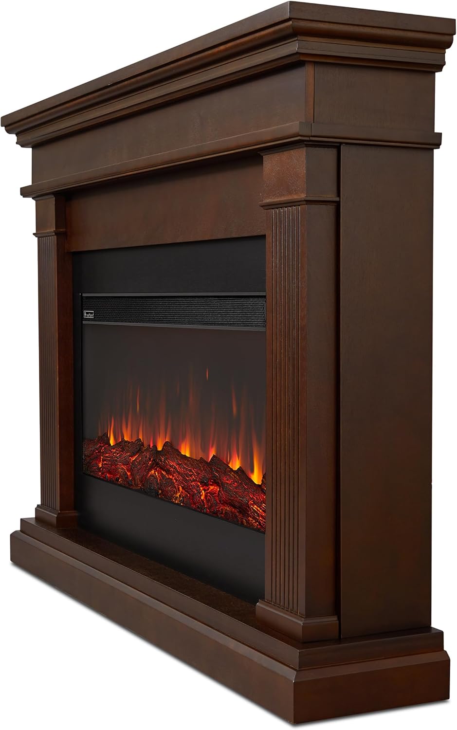 Real Flame Beau 59" Landscape Electric Fireplace with Mantel for Living Room or Bedroom, Replaceable Fireplace Insert Heater, Realistic Log and Flame Effect, Remote Control, Timer