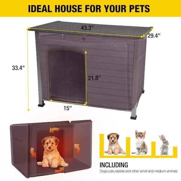 aivituvin Insulated Outdoor Dog House with Liner Inside Waterproof Roof - Pet Supplies online store