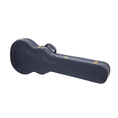 Crossrock Relief Series 335 Guitar Case for ES-335 & Semi-Hollow Electric Guitars | Carved Smoke Blue Finish, Monochrome Blue Velvet Interior, Lock – Premium Wooden Hardshell