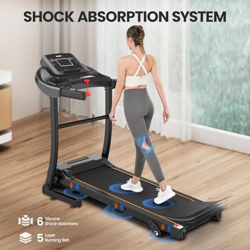 Treadmill for Home Small, Treadmill with Incline,3.0HP Portable Treadmill for Home/Office, Easy Assembly Fitness Running Jogging Machine with Speakers for Home Use, 12 Preset Programs