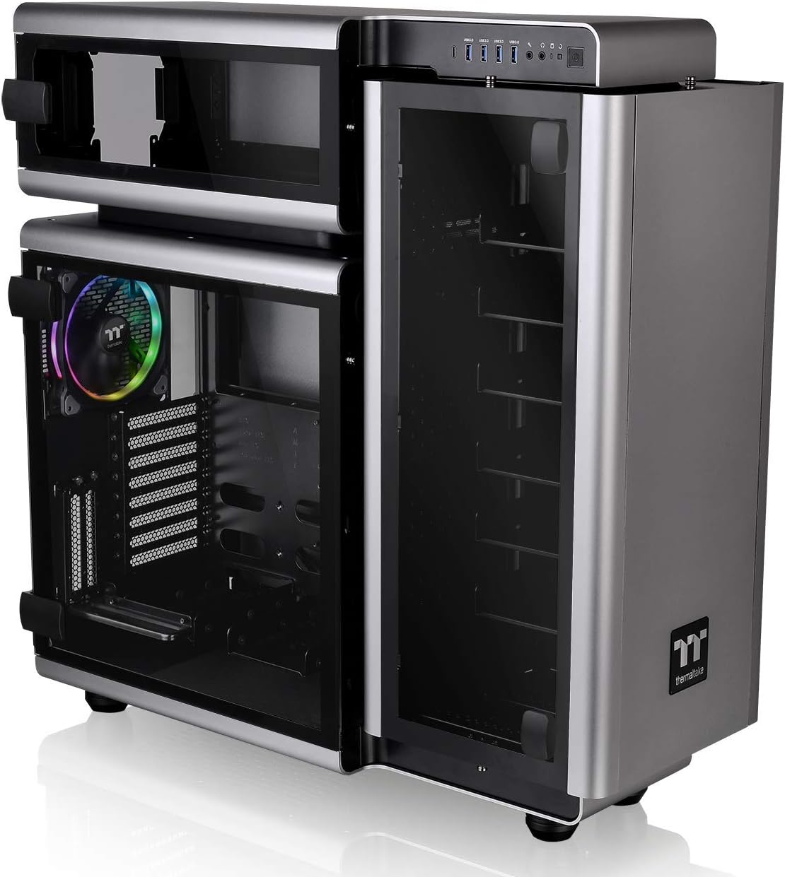 Thermaltake Level 20 MT Motherboard Sync ARGB ATX Mid Tower Gaming Computer Case with 3 120mm ARGB 5V Motherboard Sync RGB Fans +1 120mm Rear Fan Pre-Installed CA-1M7-00M1WN-00, Black
