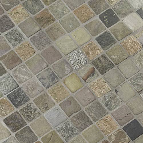 M S International Mixed Color 12 in. x 12 in. x 10mm Tumbled Slate Mesh-Mounted Mosaic Tile (10 Sq. ft. 10 Pieces per CASE)