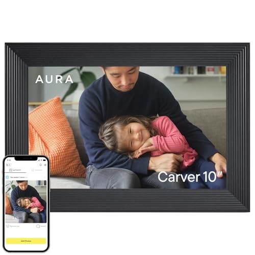 Aura Digital Picture Frame - 10.1" HD Mat Display | Wirecutter's Best Digital Frame for Gifting - Send Photos Directly from Your Phone from Anywhere | Quick & Easy Setup Over WiFi - Free App | Black