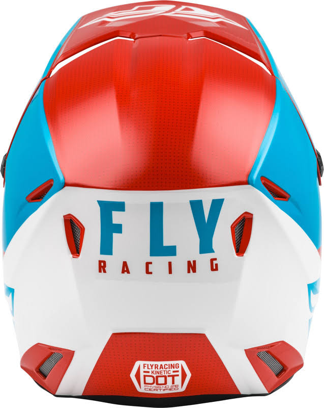 Fly Racing Dirt Youth Kinetic Straight Edge Helmet - Red/White/Blue -