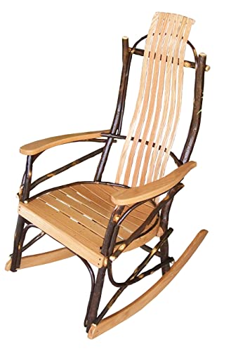 Amish-Made Medium Rustic Hickory Rocking Chair